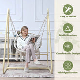 Bellemave® Swing Chair Handmade Macrame Swing Hammock Chair with Stand - Bellemave